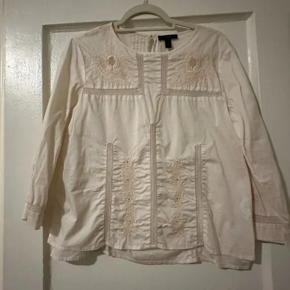 J.Crew Embroidered Cotton Blouse – Size 2 - Picture 4 of 16